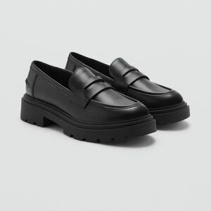 New Mango Black Chunky Loafers